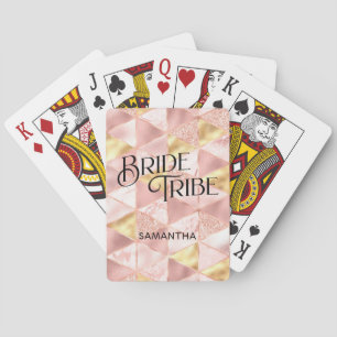 Jeu De Cartes Demoiselle d'honneur Diamant Harlequin Or Rose Tri