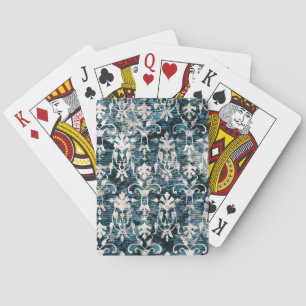 Jeu De Cartes Denim Damask en état de détresse