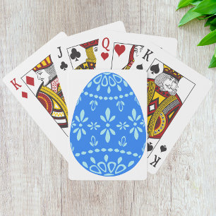 Jeu De Cartes Dentelle bleue Oeuf de Pâques Jouer des cartes