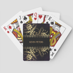 Jeu De Cartes Dentelle florale d'or