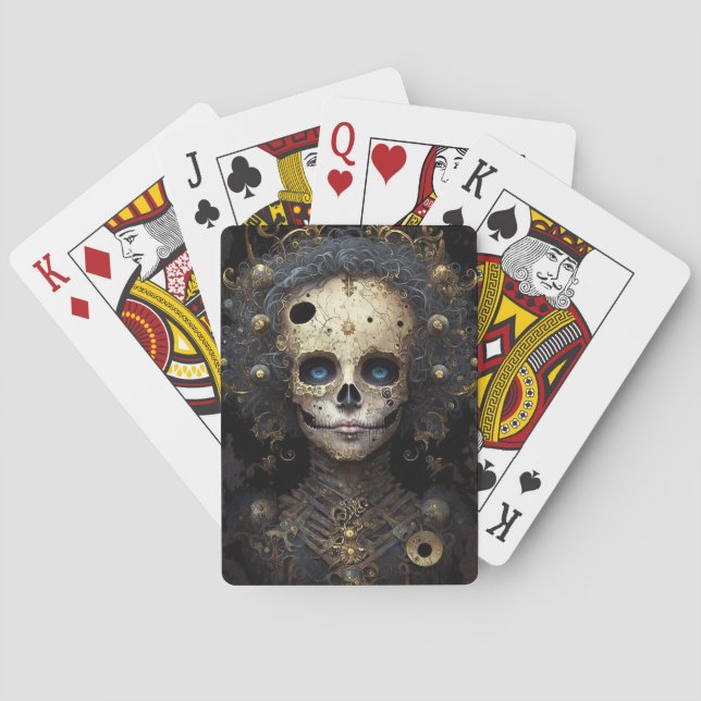 Jeu De Cartes Déplaisant crâne gothique Imaginaire foncé Art (dos)