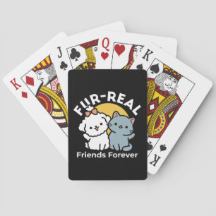 Jeu De Cartes Des amis vrais pour toujours   Cute Cat & Chien Du