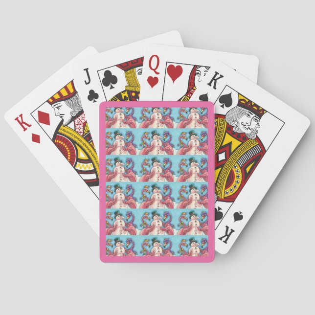 JEU DE CARTES DES FLAMANTS ROSES ROSES FABRIQUENT DE LA NEIGE, D (dos)