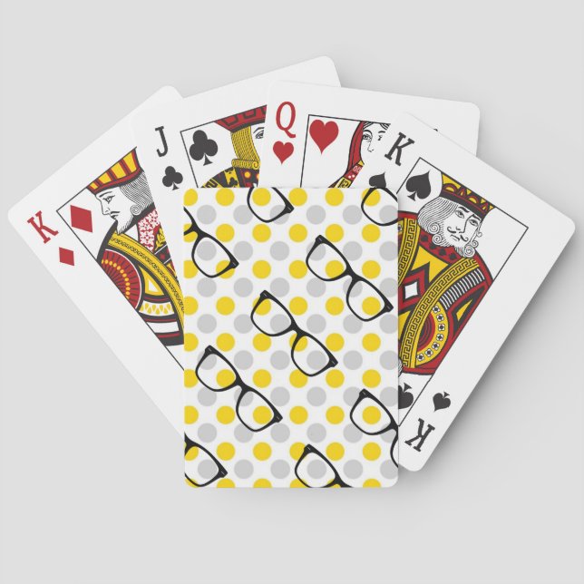 Jeu De Cartes Des lunettes de Hipster Jouant Aux Cartes (dos)