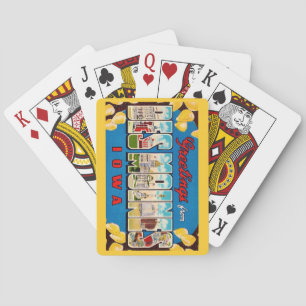 Jeu De Cartes Des Moines Iowa Carte à jouer de carte postale rét