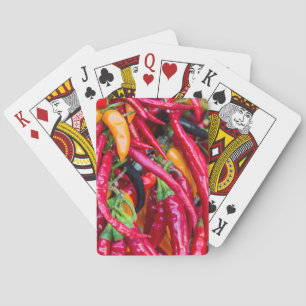 Jeu De Cartes Des Peppers Chauds Au Marché Des Agriculteurs De M