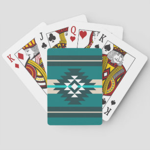 Jeu De Cartes Design aztèque en couleur turquoise