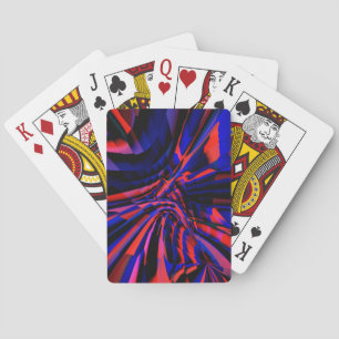 Jeu De Cartes Design bleu des carrés alignés sur un objet tordu