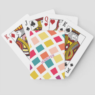 Jeu De Cartes Design carré de style rétro coloré