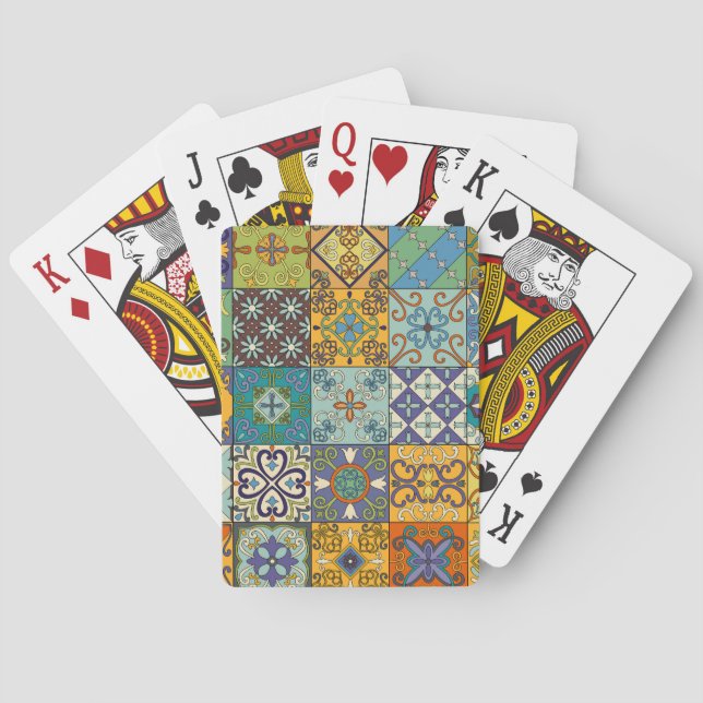 Jeu De Cartes Design de carreaux Talavera portugais (dos)