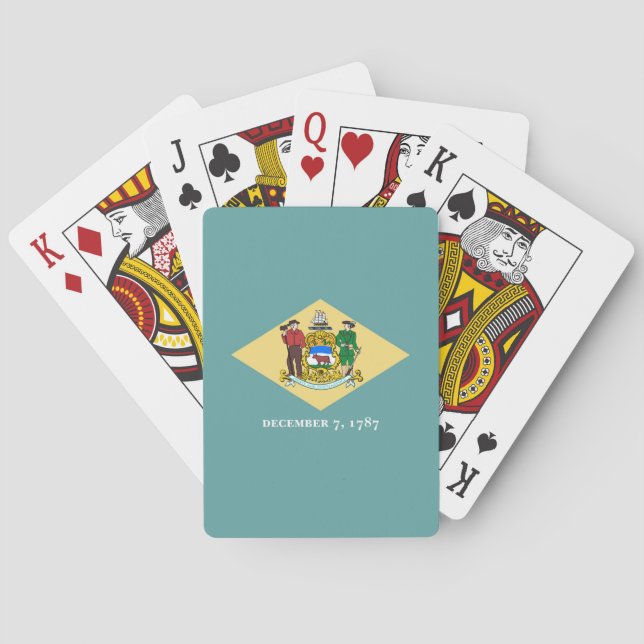 Jeu De Cartes Design de drapeau d'état du Delaware (dos)