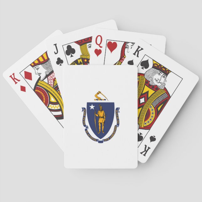Jeu De Cartes Design du drapeau d'État du Massachusetts (dos)