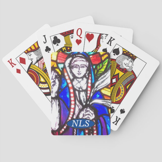 Jeu De Cartes Design en verre tendu avec la figure religieuse. (dos)