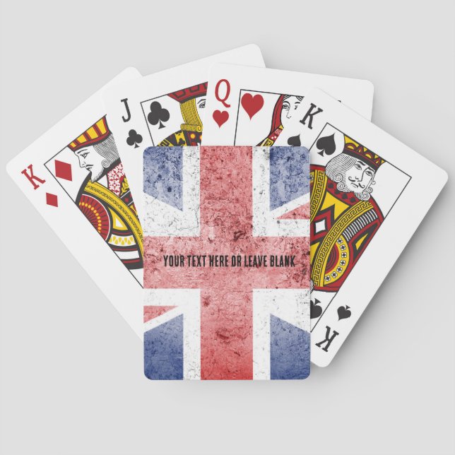 Jeu De Cartes Design Union Jack en état de désordre. Personnalis (dos)