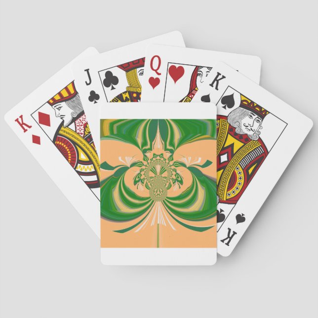 Jeu De Cartes Design vert jaune. (dos)
