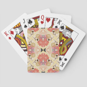 Jeu De Cartes Design vintage fleuri et transparent pour motif.