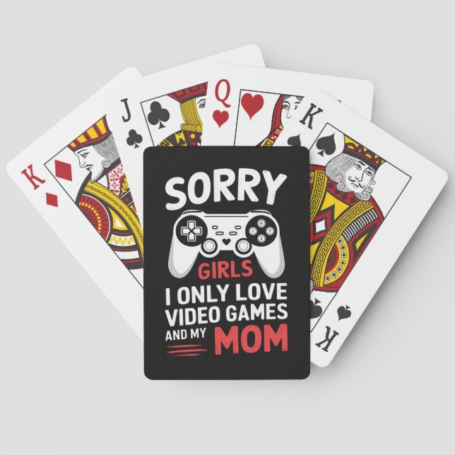 Jeu De Cartes Désolé Filles J'Aime Seulement Jeux Vidéo Et Ma Ma (dos)