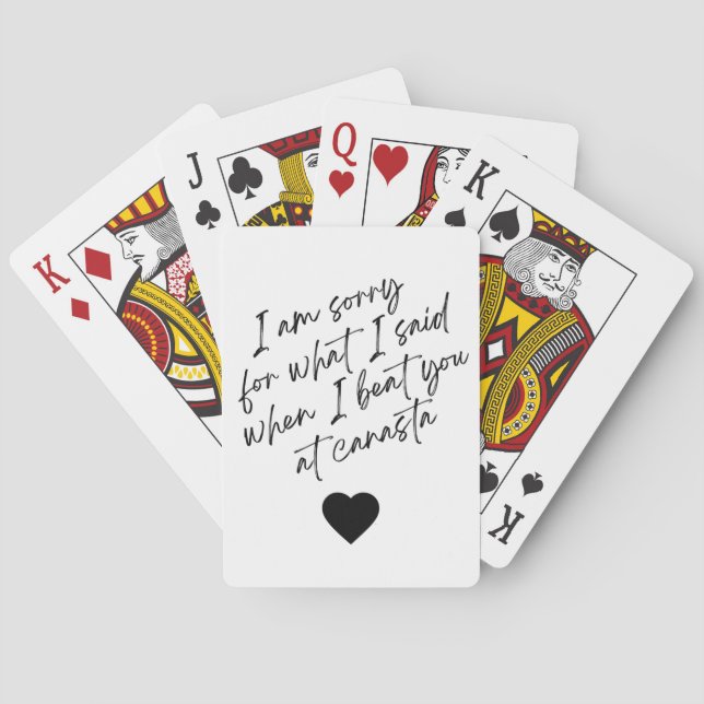 Jeu De Cartes Désolé pour ce que j'ai dit Canasta Playing Cards (dos)