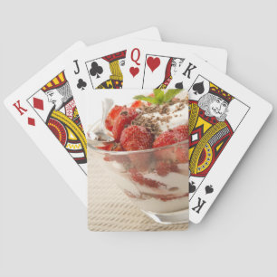 Jeu De Cartes Dessert De Fraise Au Yaourt Frais