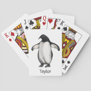 Jeu De Cartes Dessin animal de pingouin drôle Ajouter votre text