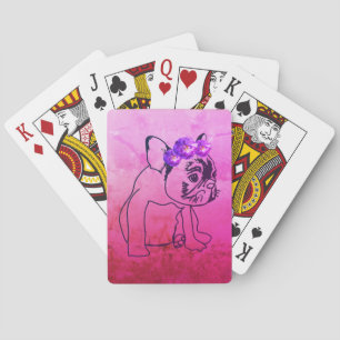 Jeu De Cartes Dessin de Bulldog français Jouer des cartes