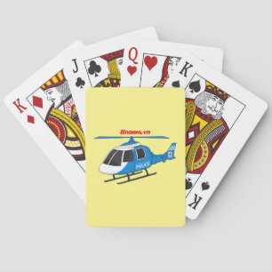 Jeu De Cartes Dessin d'hélicoptère du service de police mignon