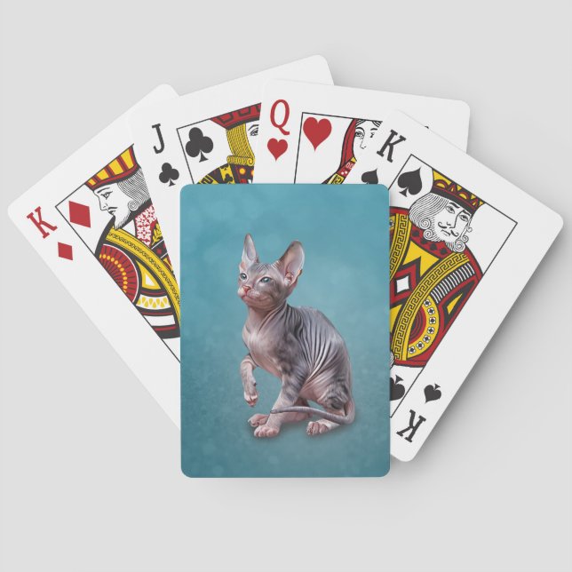 Jeu De Cartes Dessin Sphynx kitten Ordinateur portable (dos)