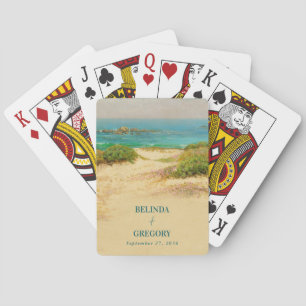 Jeu De Cartes Destination de mariage côtier à la plage à l'aquar