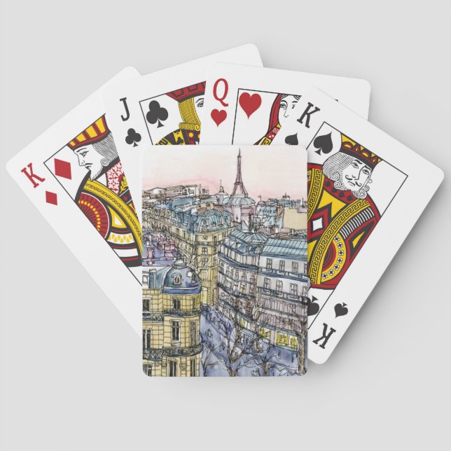 Jeu De Cartes Destinations | Aquarelle Tour Eiffel & Paris (dos)