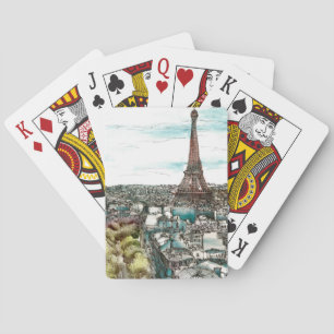 Jeu De Cartes Destinations Tour Eiffel Vintage à Paris