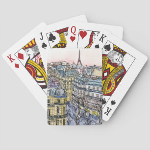 Jeu De Cartes Destinations   Watercolor Eiffel Tower & Paris
