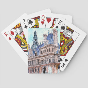 Jeu De Cartes Destinations   Watercolor Rustic Hotel de Ville