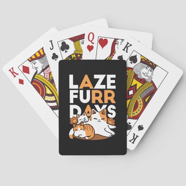 Jeu De Cartes Détendez-vous Art Chat - 'Laze Furr Days' pour les (dos)