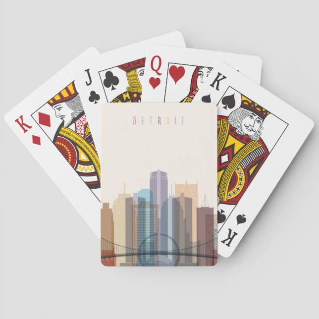 Jeu De Cartes Detroit, Michigan | Ville Skyline (dos)