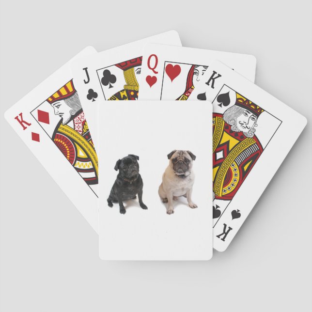 Jeu De Cartes Deux carlins un beige un noir (dos)