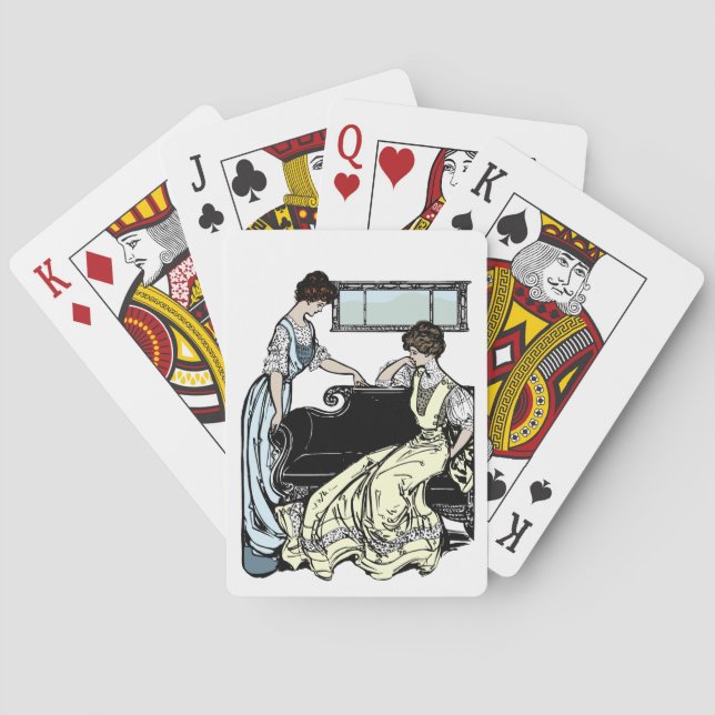 Jeu De Cartes Deux femmes en robes longues jouant aux cartes (dos)