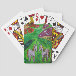 Jeu De Cartes Deux licornes sous un champignon