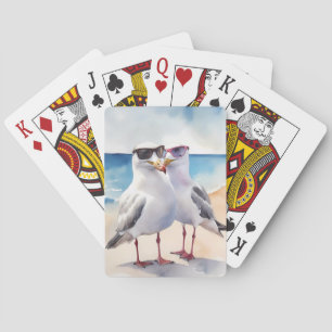 Jeu De Cartes Deux Mignons Mouettes En Amour