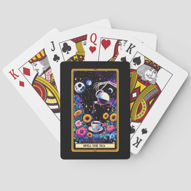 Jeu De Cartes Déverser Thé Squelette Tarot jouer des cartes (dos)