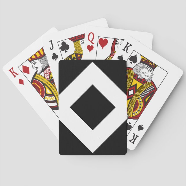 Jeu De Cartes Diamant noir, Bordure en blanc gras (dos)