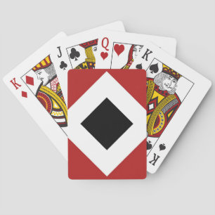 Jeu De Cartes Diamant noir, Bordure en blanc gras sur Rouge