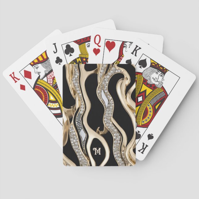 Jeu De Cartes Diamants blancs, conception de mandala de bordure  (dos)