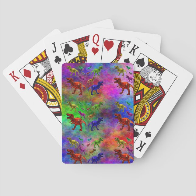 Jeu De Cartes Dinosaures colorés jouant aux cartes (dos)