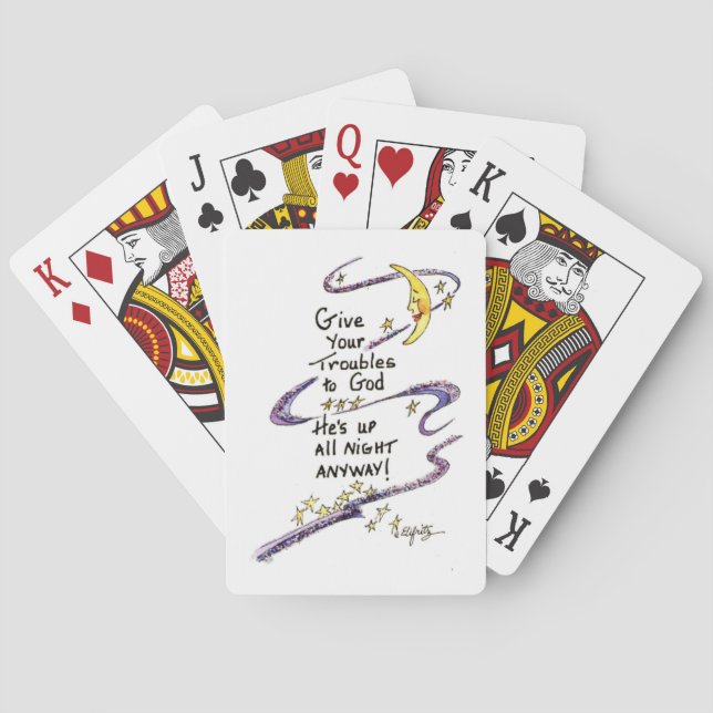 Jeu De Cartes Disant humoristique : Donnez vos ennuis à Dieu (dos)