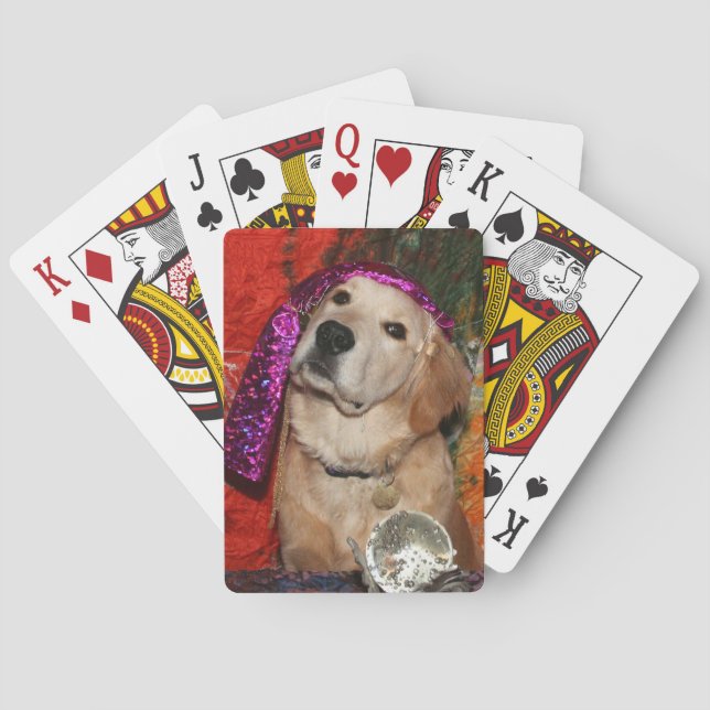 Jeu De Cartes Diseur de bonne aventure de golden retriever (dos)
