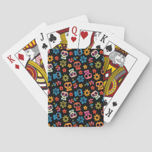 Jeu De Cartes Disney Pixar Coco   Crâne de sucre et motif floral