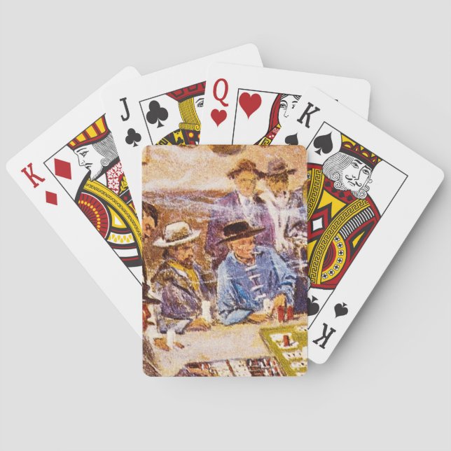 Jeu De Cartes Disposition de Faro dans l'oeuvre d'art en bon (dos)