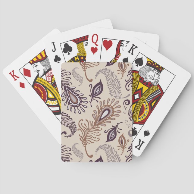 Jeu De Cartes Divers Motif de plumes (dos)