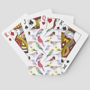 Jeu De Cartes Divers oiseaux en aquarelle - adorables oiseaux de