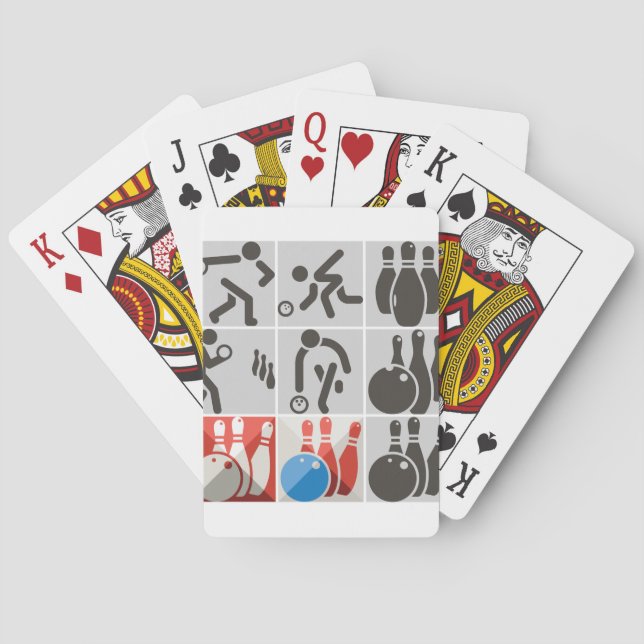 Jeu De Cartes Dix cartes de jeu d'icônes de bowling de Pin (dos)